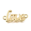 Brass Word LOVE Links Connector Charms KK-C263-09G-1
