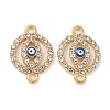 Alloy Blue Enamel Evil Eye Connector Charms ENAM-S003-03G-1