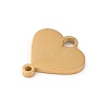 304 Stainless Steel Heart Connector Charms STAS-R222-01G-2