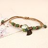 Adjustable Handmade Porcelain Flower Beads Braided Beads Bracelets WGFB2A7-02-1