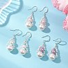 Shell Pearl Dangle Earrings EJEW-JE07226-1