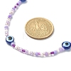 3Pcs 3 Color Resin Evil Eye & Glass Beaded Necklaces Set NJEW-JN04353-6