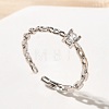 925 Sterling Silver Pave Cubic Zirconia Open Cuff Rings RJEW-R016-01P-02-2