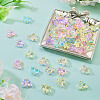 60Pcs 6 Colors Electroplate Transparent Glass Charms PALLOY-TAC0287-5