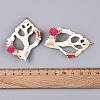 Natural Shell Slice Copper Wire Wrapped Big Pendants SSHEL-N042-24-3