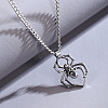 Halloween Skull Spider Stainless Steel Pendant Twisted Chain Necklaces WGFDFDE-01-1