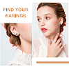 6Pcs 6 Style Flower & Square & Star & Moon Cubic Zirconia Stud Earrings EJEW-AN0003-31-3