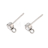 202 Stainless Steel Rhinestone Stud Earring Findings STAS-U012-05P-1