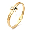 Adjustable Butterfly Enamel Shell Torque Bangles BJEW-F474-16G-1