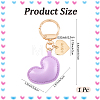 1Pc Imitation Leather Heart Keychain KEYC-CL0001-14B-2