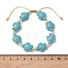 Adjustable Synthetic Turquoise & Non-magnetic Hematite Braided Bead Bracelets BJEW-JB13731-02-3