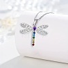 Dragonfly Alloy Rhinestone Pendant Necklaces & Dangle Earrings Sets FS-WGD83DF-01-4