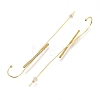 Brass Micro Pave Clear Cubic Zirconia Ear Wrap Crawler Hook Earrings EJEW-O097-02G-2
