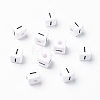 Letter Acrylic European Large Hole Beads X-OPDL-R050-10mm-I-2