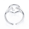 Brass Abstract Face Open Cuff Ring RJEW-T001-87P-2