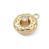 Brass Micro Pave Clear Cubic Zirconia Charms CU-CBA3D76-17G-2