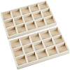 15 Grids Rectangle Wood Covered with Velvet Jewelry Trinket Display Trays AJEW-WH20054-062G-01-1
