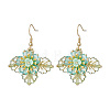 Flower Brass Glass Seed Beads Dangle Earrings EJEW-MZ00650-4