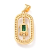 Real 18K Gold Plated Brass Micro Pave Cubic Zirconia Pendants ZIRC-L100-083G-02-3