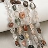 Natural Green Lodolite Quartz/Garden Quartz/Green Phantom Quartz Beads Strands GG-CBA3A44-C05-01-1