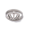 201 Stainless Steel Crown Finger Ring RJEW-J051-49P-2