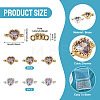 12Pcs 2 Colors Brass Pave Cubic Zirconia Heart Links Connector Charms KK-TA0003-48D-4