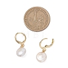 Natural Pearl Leverback Earrings EJEW-JE06877-02-4