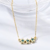 Brass Glass Triple Star Pendant Necklaces KK-CBAB173-03G-12-2