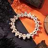 Halloween Synthetic Magnesite Skull Beaded Stretch Bracelets for Women BJEW-JB10521-2