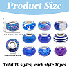 100Pcs 10 Styles Resin European Beads RPDL-SP0001-08-2
