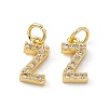 Real 18K Gold Plated Brass Micro Pave Clear Cubic Zirconia Charms KK-E068-VB452-Z-2