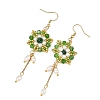Handmade Glass Beaded with 304 Stainless Steel Hook Dangle Earrings EJEW-MZ00808-01-4