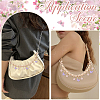 2Pcs Alloy Enamel Lilac Butterfly and Pink Flower Pendant Aluminum Bag Decorative Chains HJEW-BBC0001-38-5