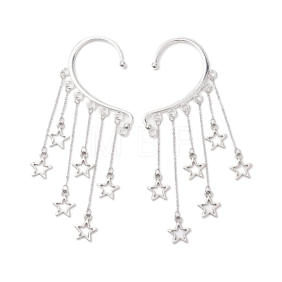 Star Tibetan Style Alloy Cuff Earrings for Women EJEW-TA00525-1