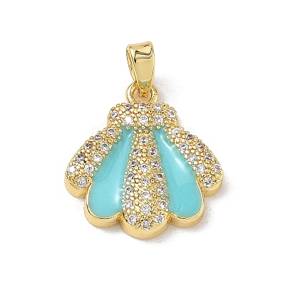 Brass Enamel Pendants RB-CBA2CEF-02G-04-1