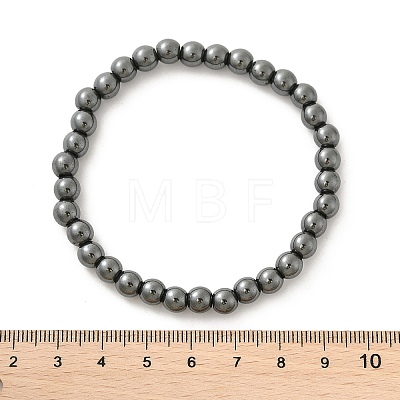 Synthetic Non-magnetic Hematite Beaded Stretch Bracelets BJEW-D446-B-22-1