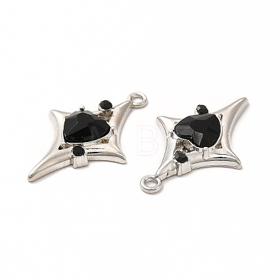 Rack Plating Alloy with Glass Pendants FIND-G051-03P-1