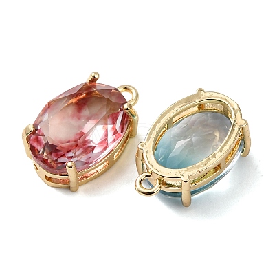 Brass Glass Charms KK-Z141-08G-1