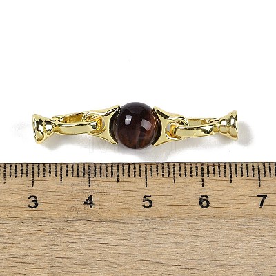 Natural Tiger Eye with Brass Fold Over Clasps G-G141-03G-20-1