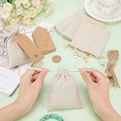 10Pcs Cotton Packing Pouches Drawstring Bags ABAG-NB0001-41B-1