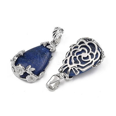 Dyed Natural Lapis Lazuli Pendants G-P393-P10-1