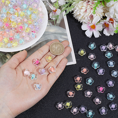 200Pcs Transparent Acrylic Beads OACR-PA0001-93-1
