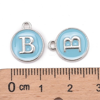 Platinum Plated Alloy Enamel Charms X-ENAM-S118-04B-P-1