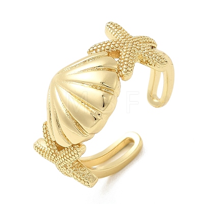 Brass Cuff Rings for Women RJEW-H262-06D-G-1