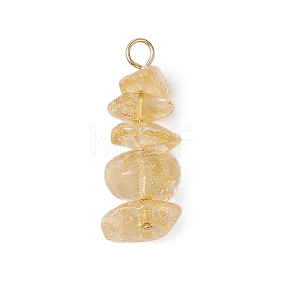 10Pcs 5 Colors 12 Constellation Natural Citrine & Golden & Stainless Steel Color Sheen Obsidian & Rose Quartz & Gold Rutilated Quartz & South Red Agate Pendants PALLOY-JF02839-06-1