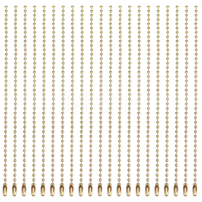 100Pcs Iron Ball Chains with Connectors IFIN-SP0001-67G-1