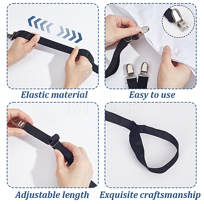 2Pairs 2 Styles Polyester & Rubber Shirt Stays for Men AJEW-GA0010-15-1