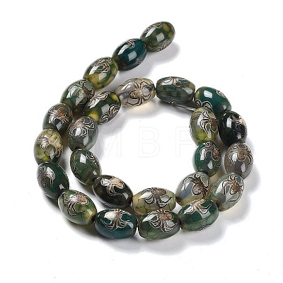 Tibetan Style dZi Beads Strands TDZI-E005-01R-1