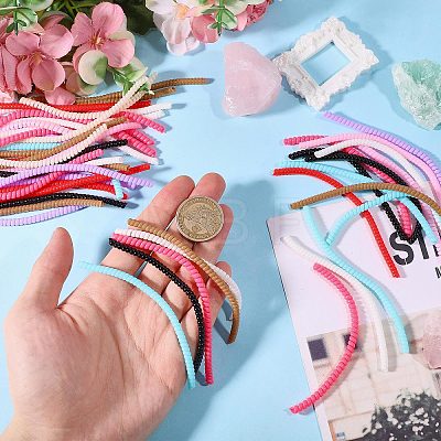 72Pcs 9 Colors TPU Spiral Rope for Keychain AJEW-CO0001-09-1