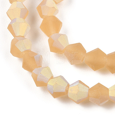 Imitate Austrian Crystal Bicone Frosted Glass Beads Strands GLAA-F029-TM3mm-A18-1